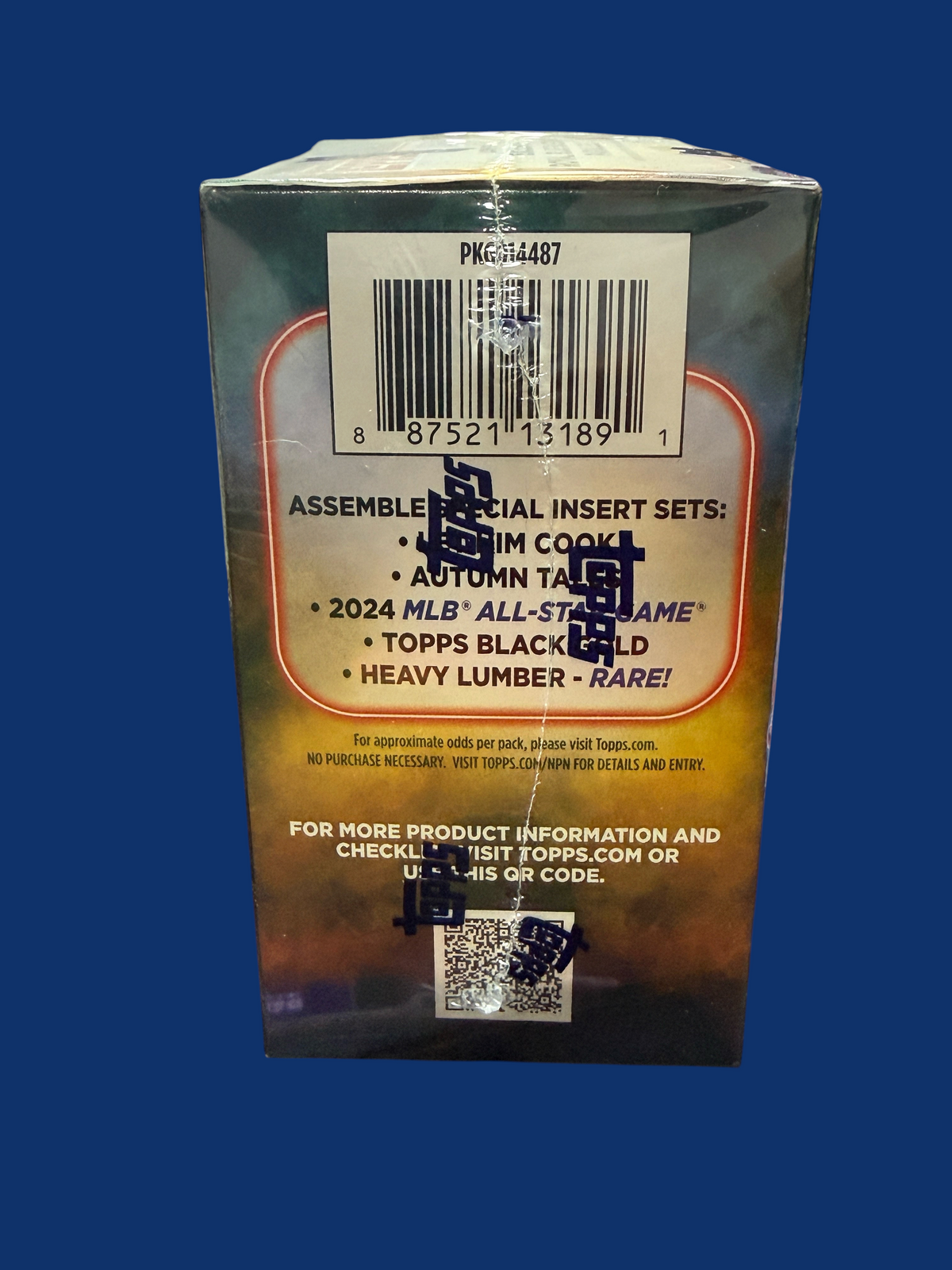 Utah Breaks 2024 Topps Baseball Update Series value box back view showing barcode and insert set list