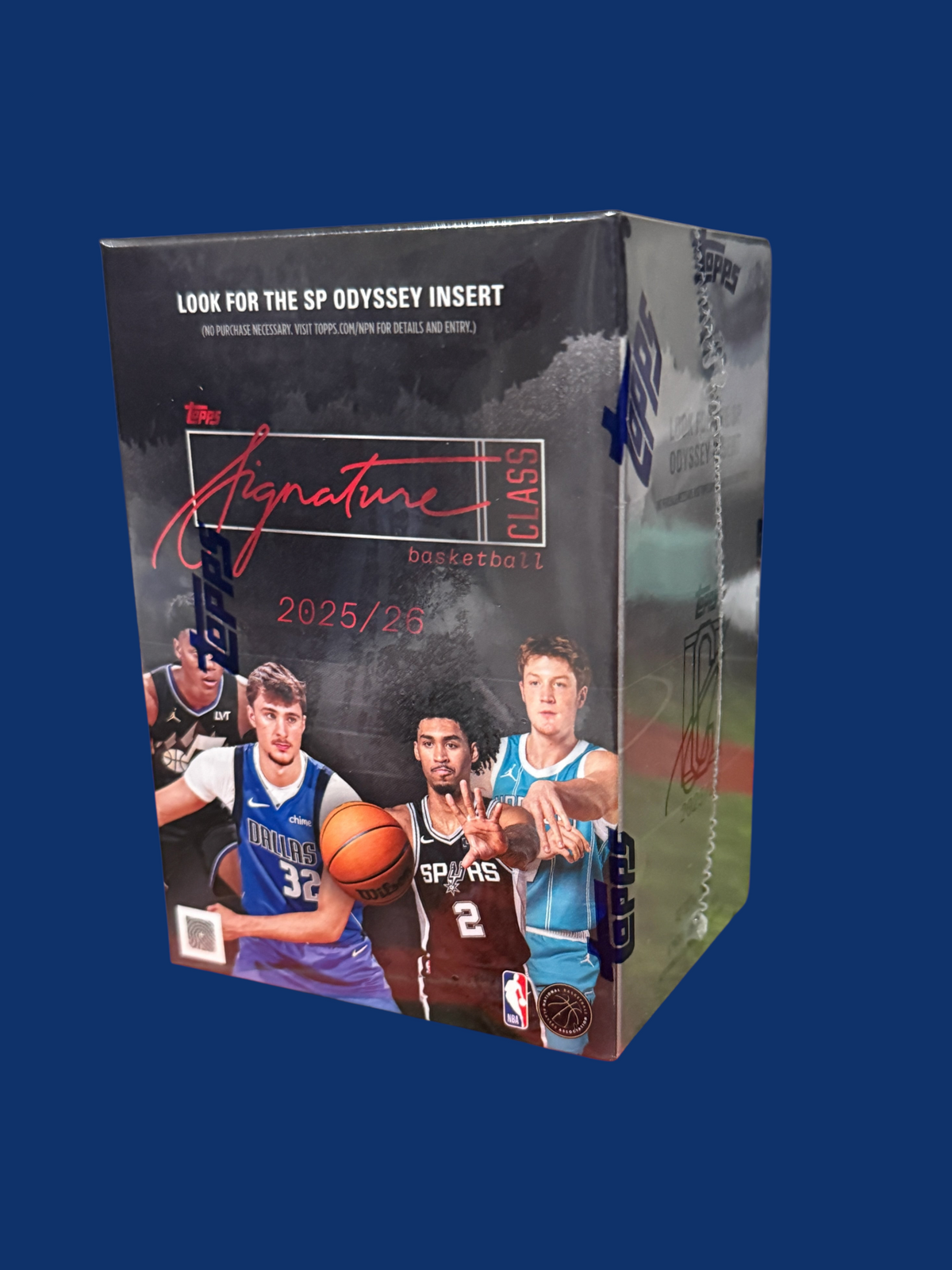 Utah Breaks 2025/26 Topps Signature Class basketball trading card blaster box featuring NBA player imagery